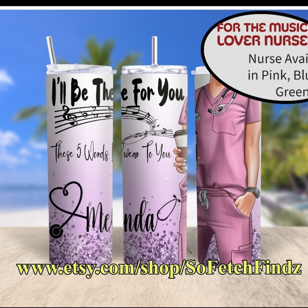 Personalized Nurse Tumbler Gift Inspired for the 80's Throw Back Music Lover